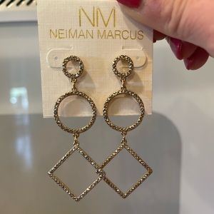 Neman Marcus Gold and Rhinestone Earrings NWT